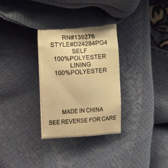 Daniel Rainn Lanea Blue Floral Split Neck 3/4 Sleeve Boho Blouse Blue NWT - Picture 6 of 7